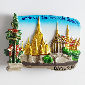 泰国国宝曼谷大王宫玉佛寺旅游纪念装饰工艺品树脂彩绘磁性冰箱贴