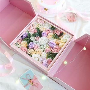 新疆包邮生日盒子惊喜鲜花盒创意双层蛋糕花盒香皂玫瑰花礼盒抖音