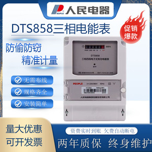 人民电器DTS858三相四线电子电能表380V高精度工业用有功电表