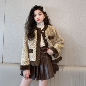 韩系2024春款童装女童时髦小香风毛毛衣新款洋气女孩韩版加厚外套