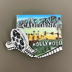 美国加利福尼亚洛杉矶好莱坞旅游纪念品树脂磁力贴冰箱贴装饰收藏