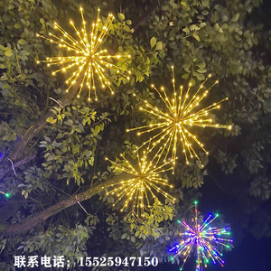 广东led烟花灯户外防水挂树灯装饰灯满天星挂灯过年春节新年树木