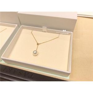 日本代购TASAKI 18k金 可调节Y型 akoya珍珠 项链7.5mm