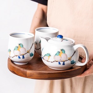 YAMA日本进口九谷烧花鸟手绘茶具套装日式和风茶道具茶壶简约一壶