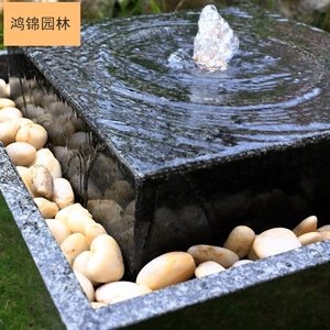 日式喷水石雕造景观庭院流水石钵循环水系喷泉枯山水池花园小摆件