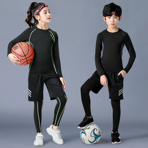 耐克儿童篮球训练服打底套装男童女童运动速干紧身衣足球服装球衣