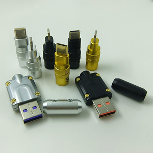 USB苹果TYPE-C金属外壳尾径6mm转4mm胶塞3.5音频头母座手机数据线DIY壳