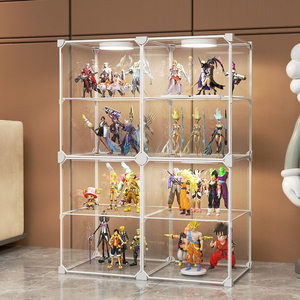 手办展示柜积木透明收纳盒家用放儿童玩具防尘罩模型家用陈列架子