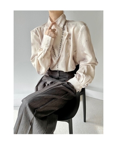 ASAE Lemaire风法式复古水墨新中式衬衫高级感设计感长袖衬衣