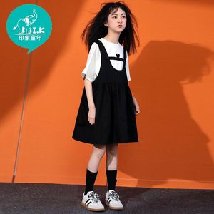 巴拉巴拉韩系印象童年女童连衣裙夏季2023新款中大童裙子套装女孩