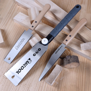 木工小双面锯SK5钢细齿小手锯手动木柄钢锯三倍锯树伐木锯手拉锯