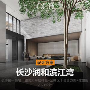 CCD长沙润和滨江湾住宅楼公共区大平层样板间设计方案平面效果图