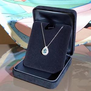 二手Tiffany & Co.蒂芙尼Soleste系列海蓝宝石钻石项链 配盒