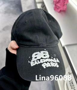 Balenciaga/巴黎世家24早春新款logo字母喷印棒球帽男女款鸭舌帽