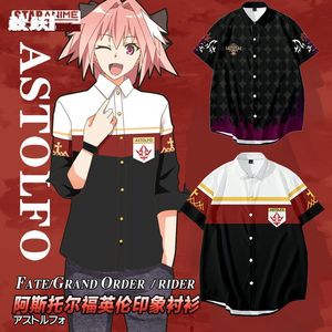 二次元动漫周边黑saber衣服命运尼禄Fate fgo阿斯托尔福拼色衬衫