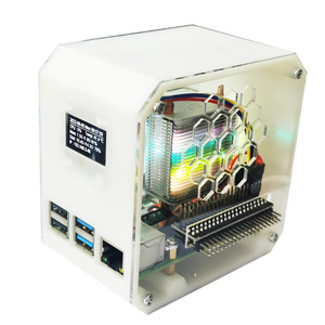 屏派打印立式PWM 树莓铜管4B炫 3D散热器调速外壳OLED冰塔RGB风扇