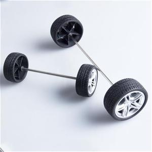 玩具车轮子配件带轴DIY科技制作遥控车配件模型橡胶车轮多规格