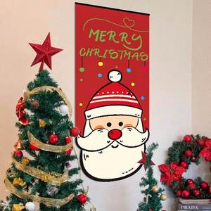 创意圣诞节装饰挂布橱窗挂旗商场麋鹿挂饰场景布置装扮吊旗条幅