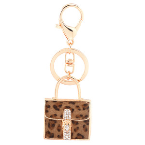 欧美时尚新款女士豹纹手提包造型钥匙扣挂件时尚潮流女生包包挂饰