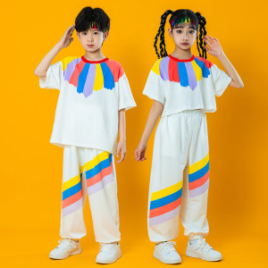 六一儿童啦啦队演出服装小学生运动会服幼儿园彩虹班服男女童表演