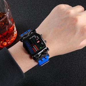 新款外贸电商二进制LED电子手表创意螃蟹学生LED手表现货