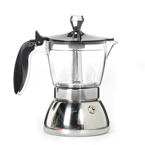透明可视摩卡壶煮咖啡壶手冲过滤壶浓缩咖啡手磨咖啡花式咖啡加厚