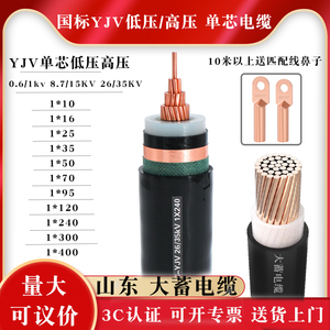高压26/35KV8.7/15铜单芯硬线YJV62铠装50 70 95 120平方地埋电缆