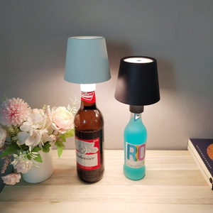 简约酒瓶灯可移动创意便携充电台灯酒吧餐厅氛围灯酒头小夜灯