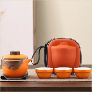 陶瓷一壶三杯便携式旅行茶具随行杯户外喝茶装备茶壶过滤私人订制
