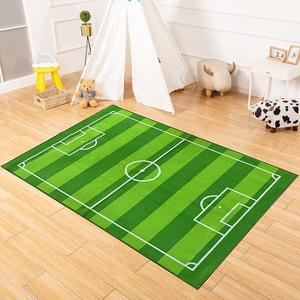 跨境货源足球场儿童地毯地垫客厅卧室可机洗游戏垫绿色脚垫
