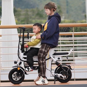 雅迪爱玛小牛同款带娃母子亲子电动自行车锂电池折叠男女士小型代