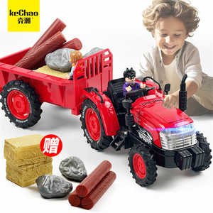 合金仿真农场拖拉机模型拖车儿童宝宝小汽车玩具耐摔益智男孩礼物