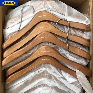 IKEA宜家服装店专用儿童女装胡桃色木质防滑衣撑挂实木衣架套装裤