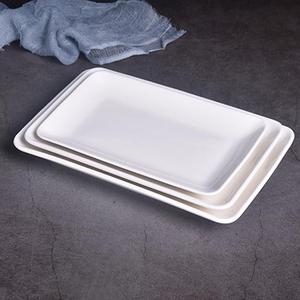 西餐盘白色长盘纯白陶瓷盘子创意日式平板平盘寿司装盘西点蛋糕
