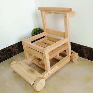 传统婴儿助学步老式手推车-岁可坐实木质宝宝游戏车防后退礼物