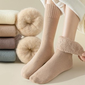 北方超级厚的女土冬季带毛带绒袜子加厚棉祙娃子加绒冬天保暖祙子