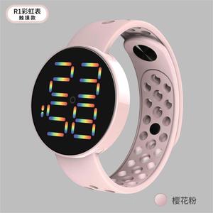 led电子新款韩式学生潮流防水礼品触摸表圆形运动儿童手表厂定做