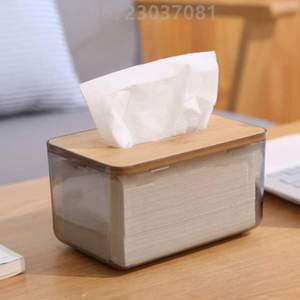 客厅家用创意竹木遥控器抽{纸巾盒简约号收纳大盒纸餐巾卷纸日式