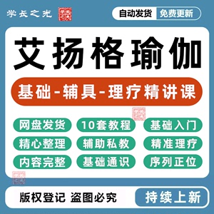 艾扬格瑜伽视频教程 辅具砖椅子墙绳全套零基础入门自学教培课程