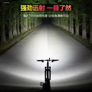 山地自行车专用手电筒夜灯夜间骑行灯强光超亮可充电式超长续航宝