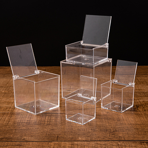 正方形透明收纳盒亚克力塑料斗鱼宠物饲养糖果包装婚庆喜糖小盒子