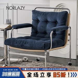 慵懒空间复古灯芯绒休闲椅客厅单人椅子靠背小户型可移动沙发单椅