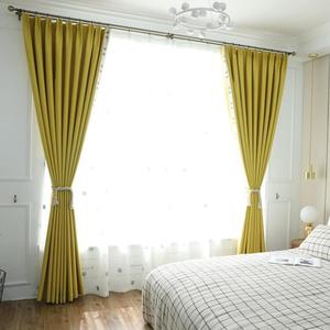 新款色黄色高塔夫全遮光窗帘卧室客厅餐厅窗帘成品定制定制
