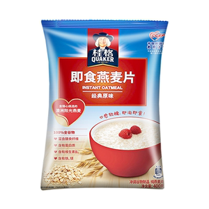 桂格即食燕麦片400g袋装原味纯燕麦谷物免煮懒人代餐半成品