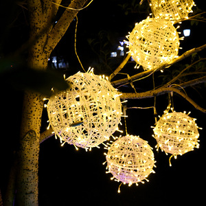 led藤球灯户外防水挂树圆球灯景观灯公园广场节日工程亮化装饰灯