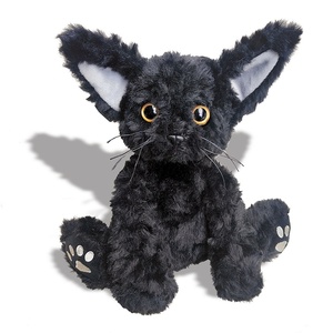 MINISO名创优品卷毛猫毛绒玩具小猫猫公仔黑色猫咪陪伴玩偶娃娃生