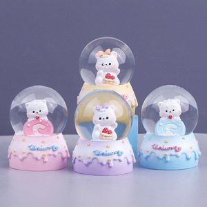 卡通水晶球梦幻情人节礼物桌面装饰摆件送儿童发光玩具批发