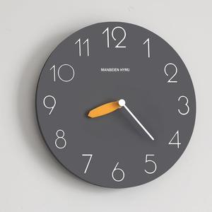 IKEA宜家2024新款简约壁挂钟客厅家用时尚静音灰挂表挂墙时钟表装