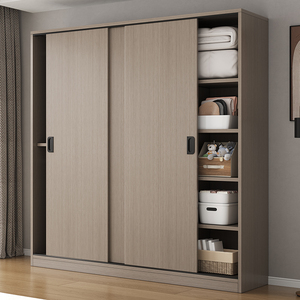 IKEA宜家顺推拉门衣柜家用卧室简易组装出租房经济木质儿童小柜子