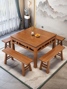 八仙桌全实木正方形中式老式桌子家用餐桌饭店餐馆小方桌吃饭桌子